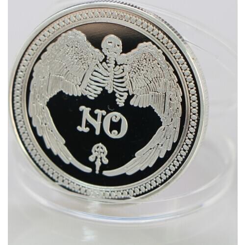 Yes/No Ouija Gothic Prediction Decision Silver Coin All Seeing Eye or Death Angel Coins Souvenir Gifts
