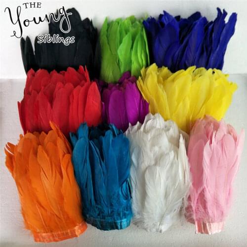 Goose feather 15-20cm Ribbons Feather colored Cloth Belt feathers for Carnival Costumes Party decorative good feather Accessory