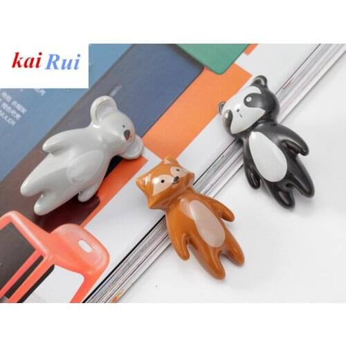 1PC Cute Animal Handmade Ceramic Kitchen Cupboard Cabinet Door Knob Kids Room Wardrobe Drawer Pull Handles