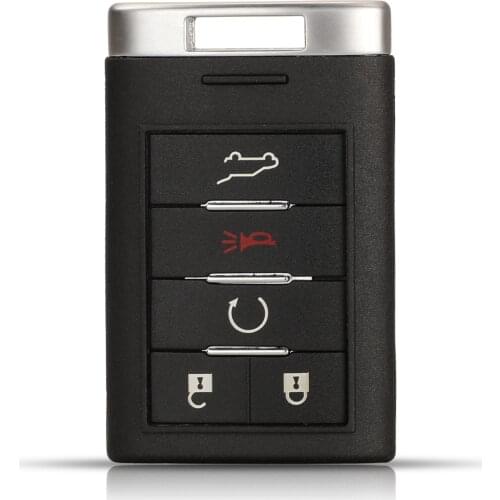 Jingyuqin 5 Buttons Remote Car Key Shell For Cadillac SRX CTS XTS DTS 2010 2011 2012 2013 2014 Fob With Blade Replacement