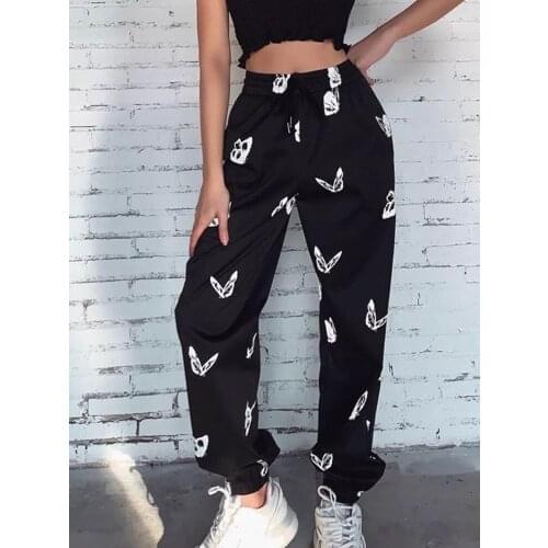 Ants Womens Trouser Suits Clothes Urban Emo Wide Leg Aesthetic Jogging Sports Sweatshirt material butterfly Pinting DP8733