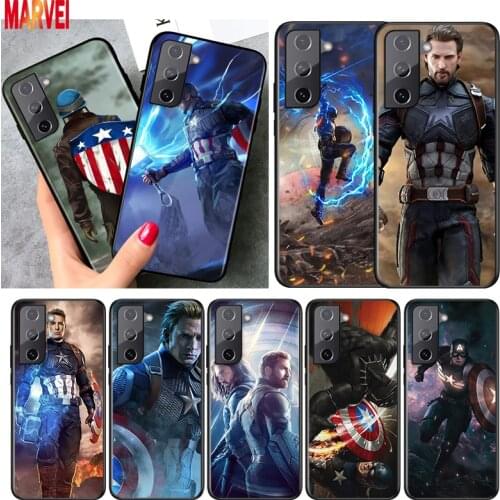 Fashion Captain America Art Shockproof Cover for Samsung Galaxy S21 S20 FE Ultra Lite S10 5G S10E S9 S8 Plus Black Phone Case