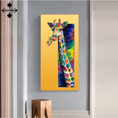 Nordic Giraffe Wall Art Posters and Prints Bright Yellow Canvas Paintings Wall Picture for Teen Room Interior Bedroom Decoration