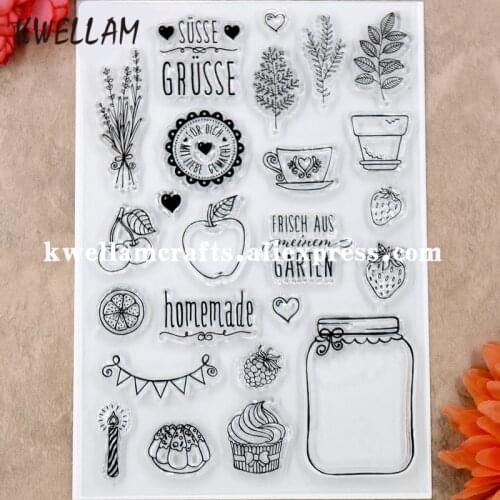 German GARTEN homemade Leaves Fruit Scrapbook DIY photo cards rubber stamp clear stamp transparent stamp 12x17cm KW8111618