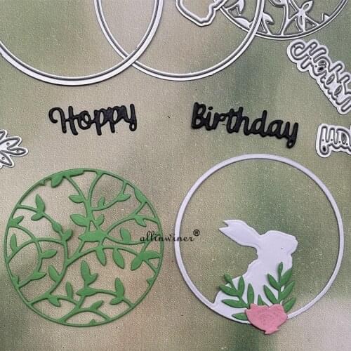 New Happy birthday letters bunny DIY Craft Metal Cutting Die Scrapbook Embossed Paper Card Album Craft Template Stencil Dies