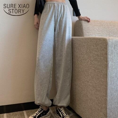 Autumn Winter Casual High Waist Pants Thicken Velvet Loose Wide Leg Pants Women Baggy Solis Pants Cotton Trousers Women 12778