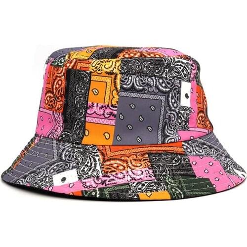 Ldslyjr Cotton Patchwork Pattern Bucket Hat Fisherman Hat Outdoor Travel Hat Sun Cap Hats for Men and Women 390