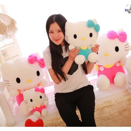 Hello Kitty Plush Toys Sanrio Cute 23~55cm Movie KT Cat Dolls Soft Stuffed Hello Kitty Christmas Gifts For Kids Animals Toys