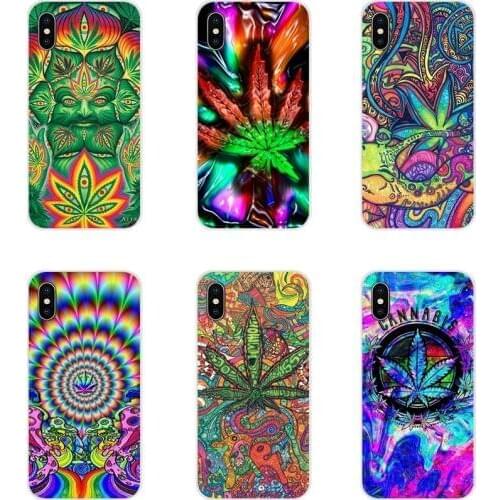 TPU Transparent Cases Cover For Motorola Moto X4 E4 E5 G5 G5S G6 Z Z2 Z3 G3 G2 C Play Plus Psychedelic Ganja Pot Leaf Art Poster