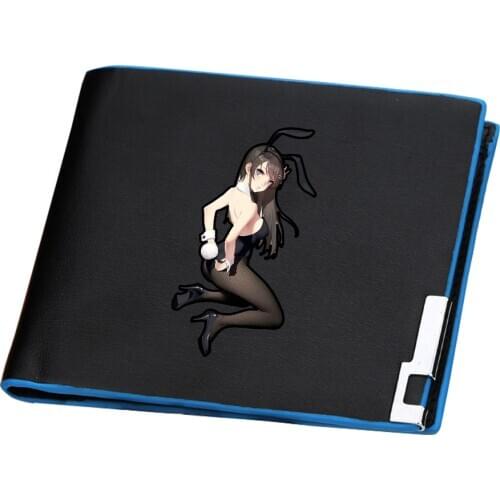 Rascal Does Not Dream of Bunny Girl Senpai Slim Wallet Cartoon ID Card Holder Sexy Girls Money Bag Anime PU Leather Coins Purses