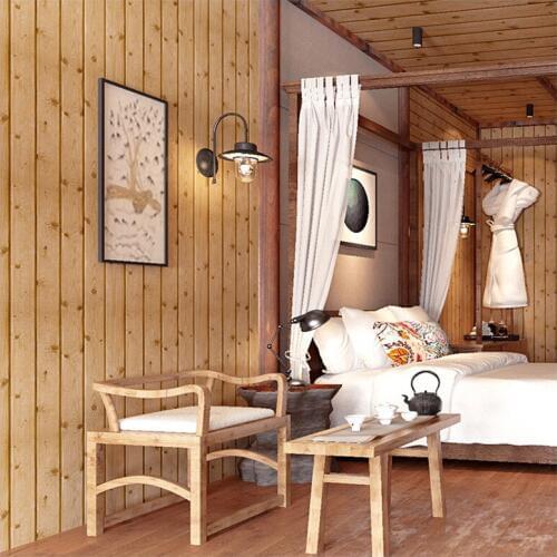 Retro Personality 3D Wood Board Grain Wallpaper PVC Waterproof Restaurant Cafe Living Room Backdrop Wall Covering Wallpaper Roll