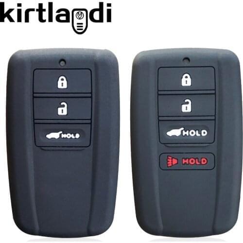 Silicone key cover case holder for ACURA ILX TLX RLX RDX MDX TSX 2016 2017 2018 3/4 button remote keychain shell fob accessories