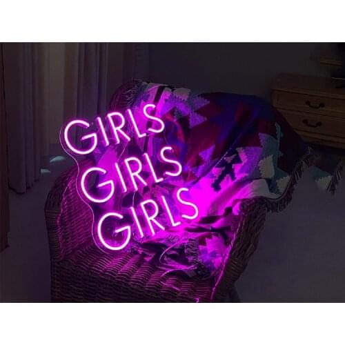 GIRLS GIRLS GIRLS Led Flex Transparent Neon Sign Party Wedding Shop Window Wall Restaurant Birthday Decoration Teenager