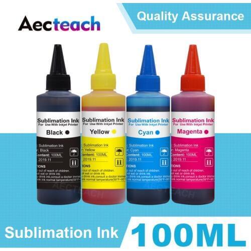 Aecteach 4 Color 100ml/Bottle Refill Universal Sublimation Ink For Epson Printers Heat Press sublimation Heat Transfer Ink