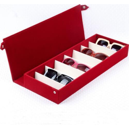 High Quality Glasses Case 8 Slot Grids Eyeglass Sunglasses Glasses Storage Display Grid Stand Case Box Holder Glasses Organizer