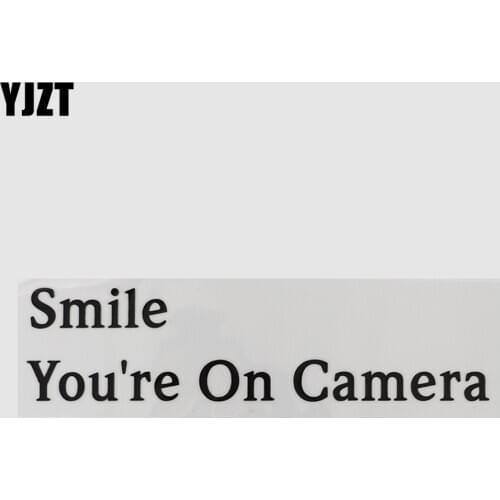 YJZT 20.6CM×5.3CM Personality Funny And Humorous Words Letters Smile You're On Camera Decal Car Stickers Vinyl 13D-0759