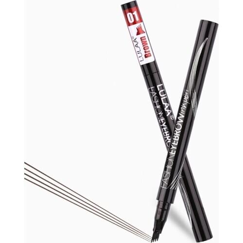 Women Liquid Eyebrow Pen 4 Fork Tip Sketch Makeups Waterproof Long Lasting B99