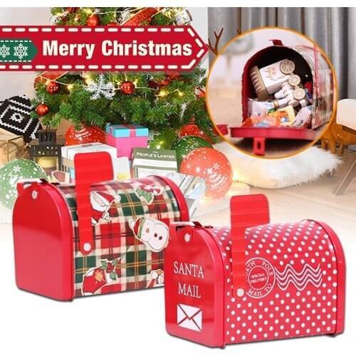 1pc Christmas Gifts for Chlid Mail Box Design Gift Box DIY Packing Cookies,chocolate,Candy Box Xmas Gifts Party Decor Supplies