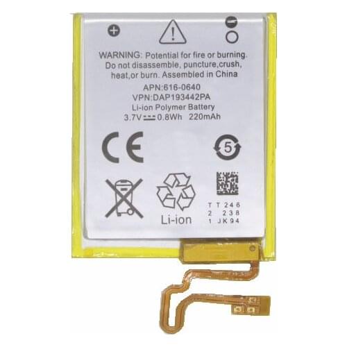 10pcs /lot New A1446 616-0639 616-0640 220mAh Battery For iPod Nano7 Nano 7 7th Gen Generation MP3 Li-Polymer Nano7 Nano 7