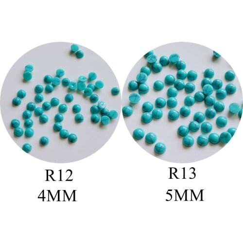 100pcs Nail Art 4MM/5MM Resin Half-Ball Green Stone Decoration R12/13