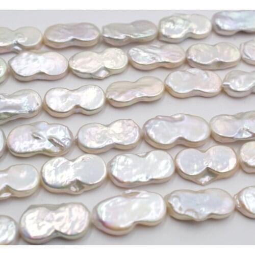 20PIEES loose beads freshwater pearl white NUMBER EIGHT SHAPE baroque wholesale for DIY for jewelry