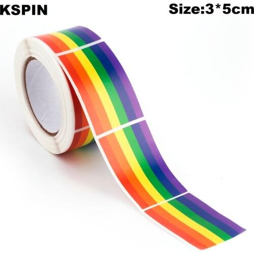 500PCS Stickers 3*5CM Gay Pride LGBT Paper Sticker Label Packaging Seals Crafts Favor Tag Toppers Labels