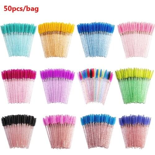 50Pcs Disposable Eyelash Brushes Eyelashes Extension Tools Eyebrow Brush Mascara Wands Applicator Spoolers Eye Lashes Cosmetic