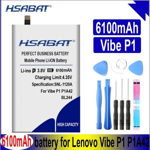HSABAT 6100mAh BL244 Battery for Lenovo Vibe P1 P1A42 P1C58 P1C72