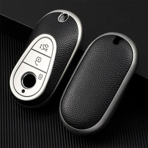 Key case for car holder cover key shell for Mercedes Benz W223 S400 S450 S300 S500 S350 S class TPU+leather case protect remote
