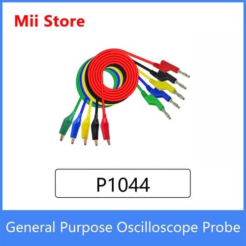 Cleqee P1044 5pcs 4mm stackable banana plug to alliagtor clip test leads Durable Multimeter Testing Cables Copper 1M