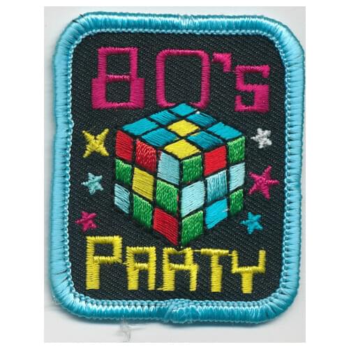Hot! boy girl cub '80s PARTY Day 1980s Visit Fun Patches Crests Badges SCOUT GUIDES (Size is about 6*7.6 cm)