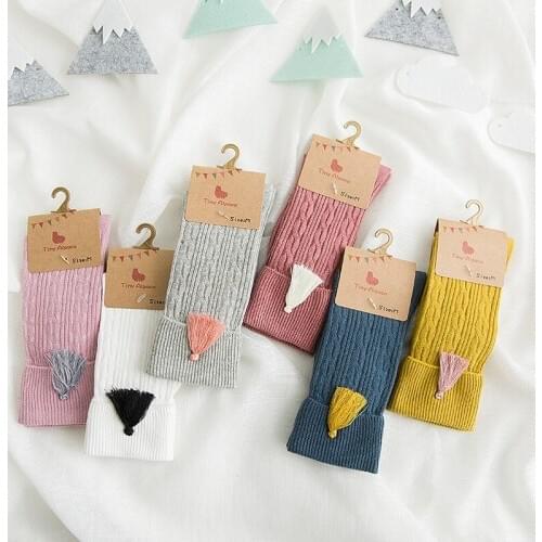 Kids Boys Girls Fashion Cotton Socks Baby Cute kid Keep Warm Socks Children Solid Sports Socks Kids Clothing