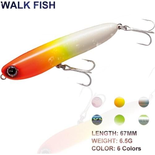 WALK FISH 67mm/6.5g Fishing Lure Floating Pencil Fishing Baits Wobblers Hard Fishing Baits Artificial Baits Fishing Tools