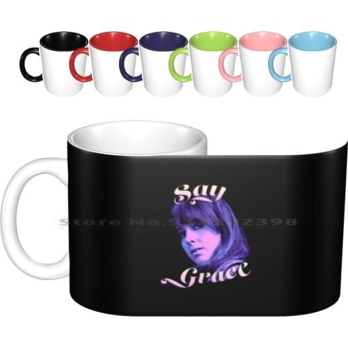 Say Grace Blue Ceramic Mugs Coffee Cups Milk Tea Mug Cool Hippy Acid Trippy Grace Slick Starship Airplane Jefferson Jefferson