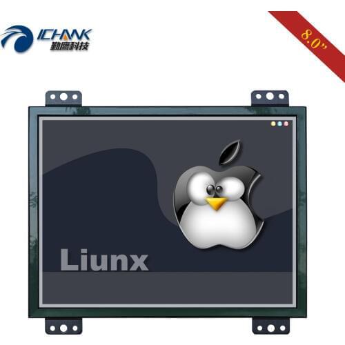 ZK080TC-UDL2/8" inch 1024x768 Power On Boot Open Embedded Frame Linux Ubuntu Raspbian Debian Touch LCD Screen PC Monitor Display