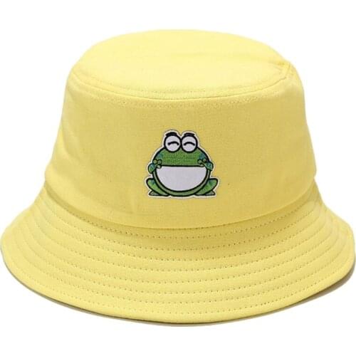 Men Sun Hat Cute Frog Design Bucket Caps Easy to Carry Outdoor Sports Fishing Beach Protection from Sunlight Wind