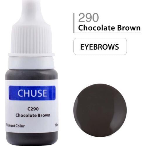 CHUSE Permanent Makeup Ink Eyeliner Tattoo Ink Set Eyebrow Microblading Pigment Professional Encre A Levre 10ML Chocolate Brown