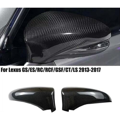 Car Rearview Mirror Cover Carbon Fiber Side Rear View Mirror Cover Caps For Lexus GS ES RC RCF GSF CT LS 2013~2017 (Only Fit LHD