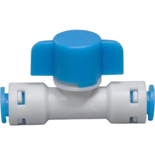 Fine water purifier 1/4" - 1/4" OD Tube PE Pipe Fitting ball valve Connector Aquarium RO Water Filter Reverse Osmosis System
