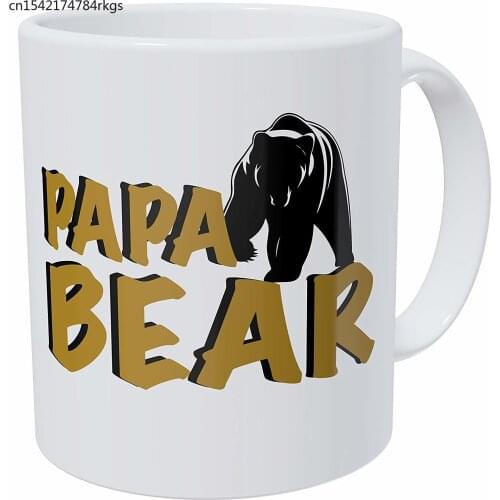 Papa Bear, Dad, Brown And Black 11 Ounces Funny Coffee Mug