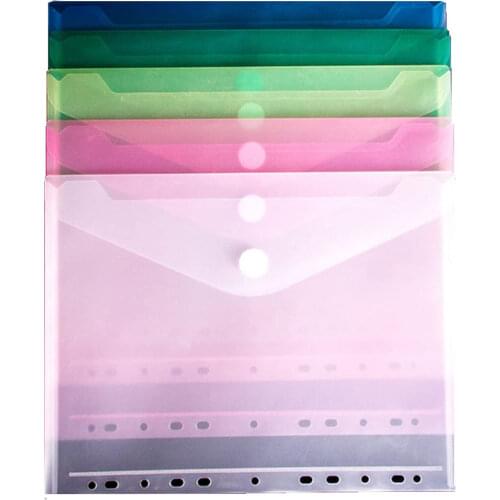 5Pack A4 Plastic Translucent 11 Holes Binder Pockets, Letter Size File Folders for Binder Notebook Office School Home Supplies