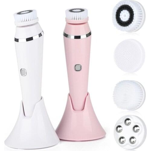 Facial Cleansing Brushes Face Massager Brush Heating Massage Soft Deep Face Pore Cleanser Skin Care Wash Tool Electric Cleaner