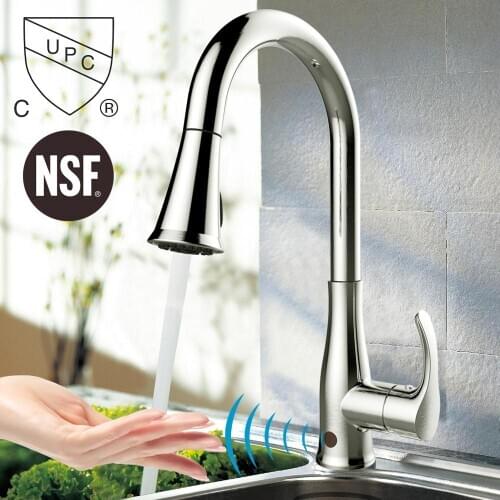 Atalawa Touchless Motion Sensor Kitchen Sink Faucet with Pull Down Dual Mode Sprayer Head and 360 Rotating High Arc AWSF001-BN