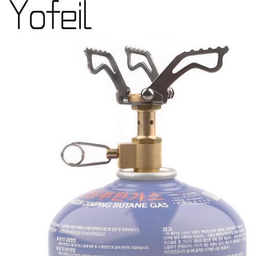 Outdoor Ultra-light Camping Folding Mini Gas Stove Cooking Burner 3000W 45g Pocket Picnic Survival Furnace Gas Burner Cooker