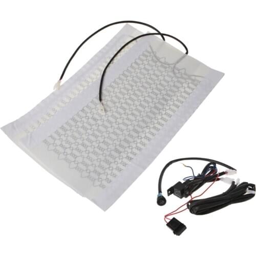 NEW 1 Seat 12V Universal Carbon Fiber High/Low Round Switch Car Heated Seat Pads