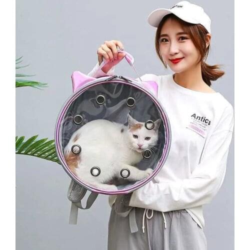Pop It Cat Backpack Transparent Capsule Portable Porous Breathable Laser Dog Bag For Going Out Transportation Cat Accessories