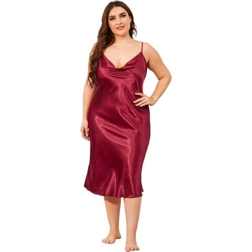 Ladies Summer Suspender Nightdress Solid Color Sleepdress Home Women\s Homewear