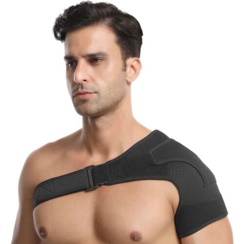 1PCS Breathable Adjustable Left/Right Shoulder Support Bandage Protector Gym Sports Single Shoulder Support Brace Guard Strap