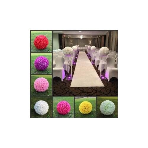 12 " Elegant Artificial Silk Roses Flowers Kissing Ball 10 Colors For Wedding Christmas Ornaments Party Decoration Supplies