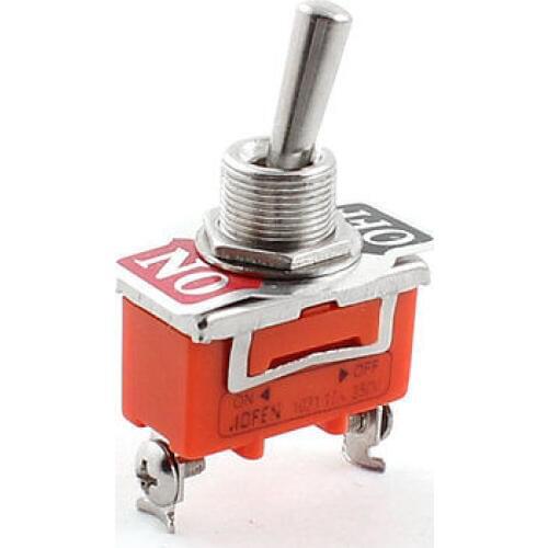 12mm Thread Diameter 2 P 2-Terminals SPST Toggle Switch AC 250V 15A